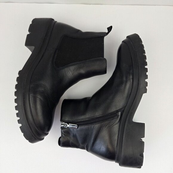 Blondo Waterproof Lug Sole Black Leather Chelsea Boots Size 9.5 - Picture 3 of 13